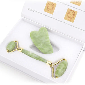 JADE STONE ROLLER & GUA SHA SET - 100% Natural - BODYHEALTHTODAY
